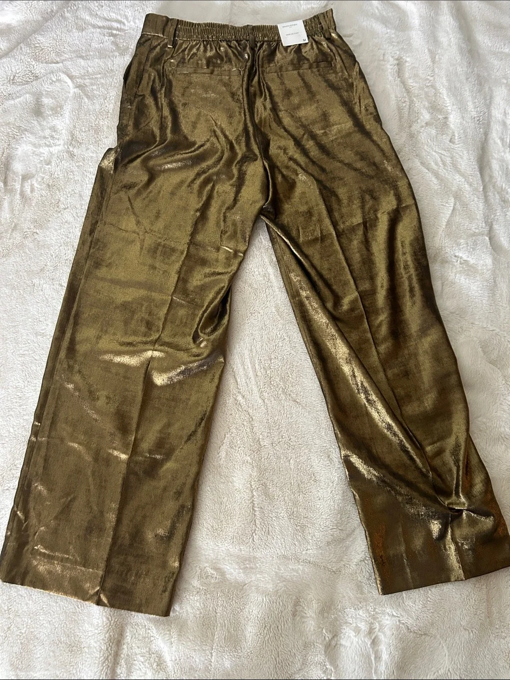 Express NWT Metallic Gold Dress Pants | $125 Retail | Statement Party Pants